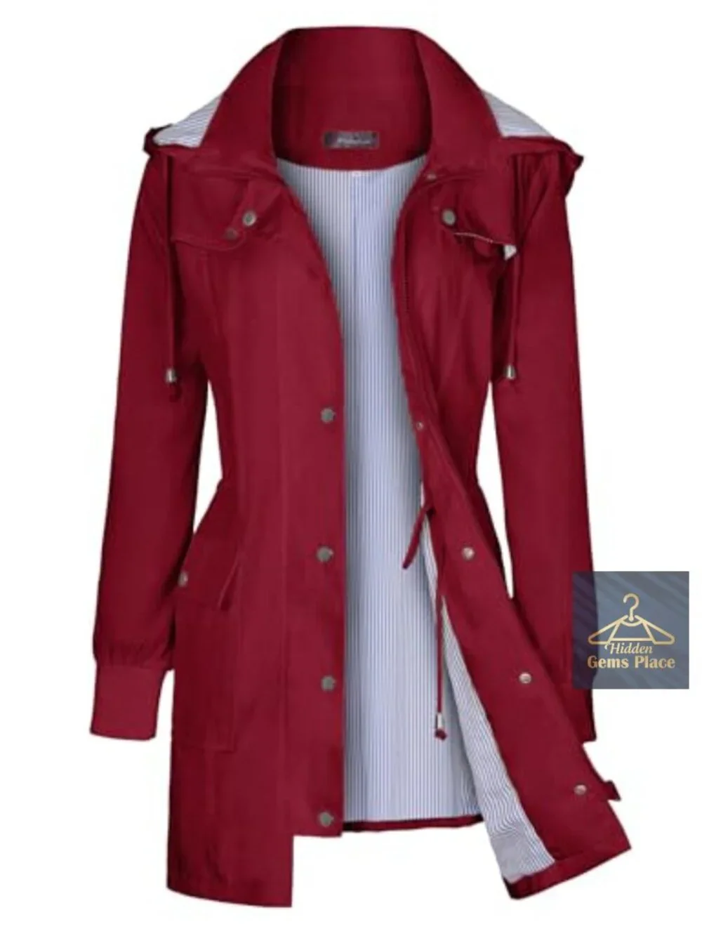 Women's Lightweight Waterproof Rain Jacket Hooded Windbreaker Trench